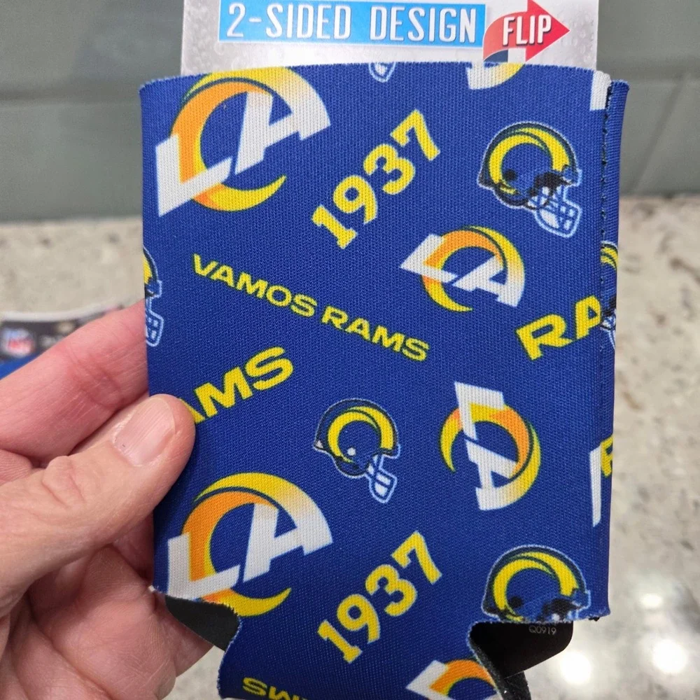 NWT Los Angeles Rams NFL 4 Pack Slim Can Coolers 2‎ Sided Football Fan Gear